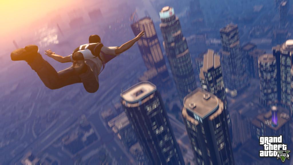 One of the many activities in GTA V is base jumping.