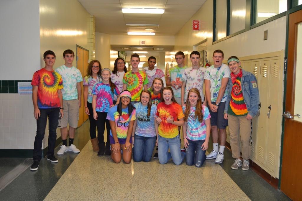 Last years spirit week included a tie-dye day.  Check out our story for this years theme days and events!