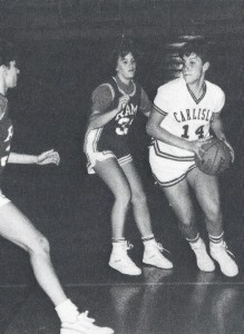 Theresa Bream gets past her defender during her 1987 season with the Carlisle Lady Herd.