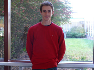 Senior, Sean Collins prepares for the fall weather in a red sweater. 