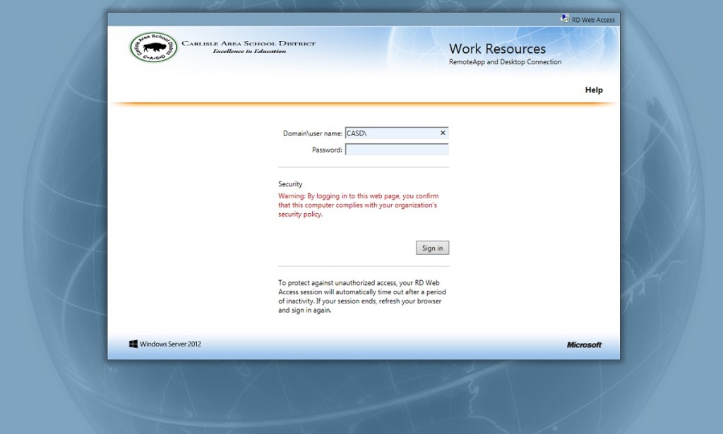 Use your CASD login information to log on to the CASD Web Portal.