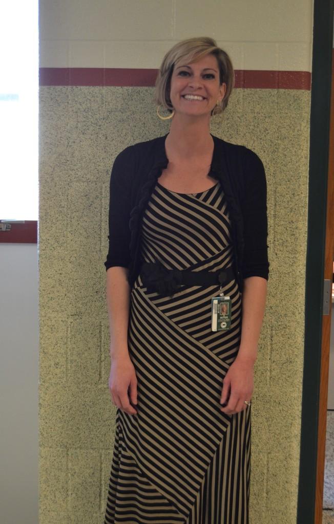 Science teacher Samantha Moyer shows off her professional attire.