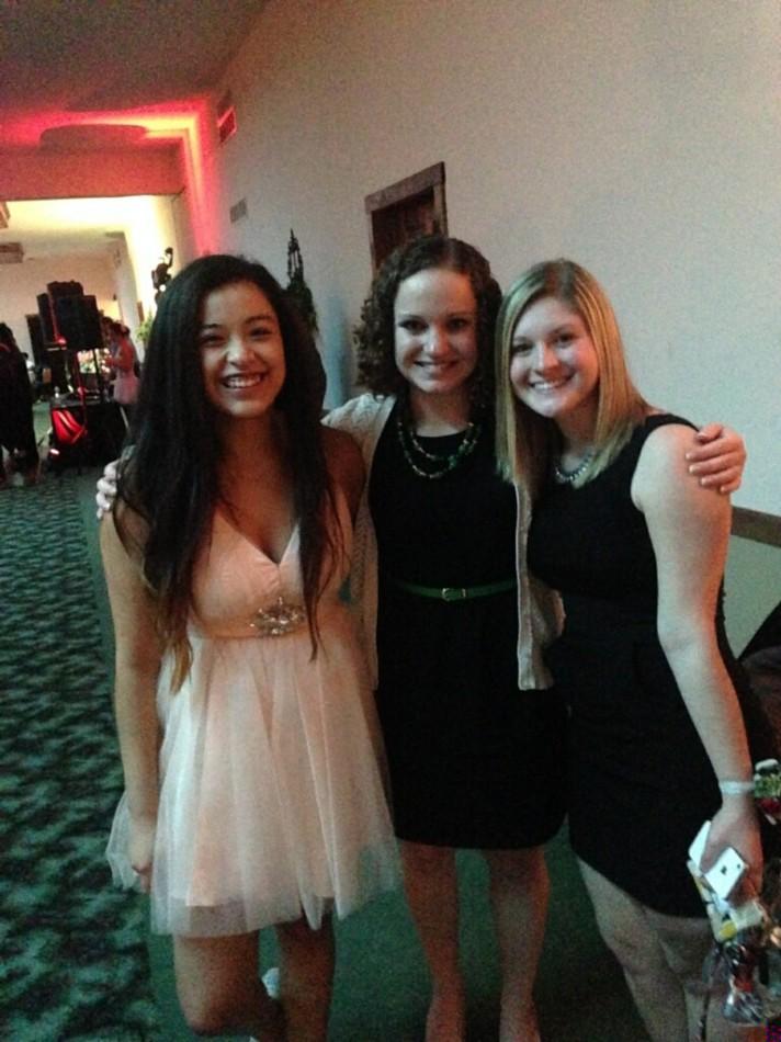 Clara+Cozort%2C+Dannah+Rolar%2C+and+Ms.+Keller+posed+for+a+picture+at+Winterball.++Keller+said+she+liked+the+music+at+this+years+dance.