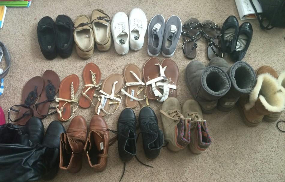 Having a variety of shoes is helpful when you are trying to complete your outfit for the day. 