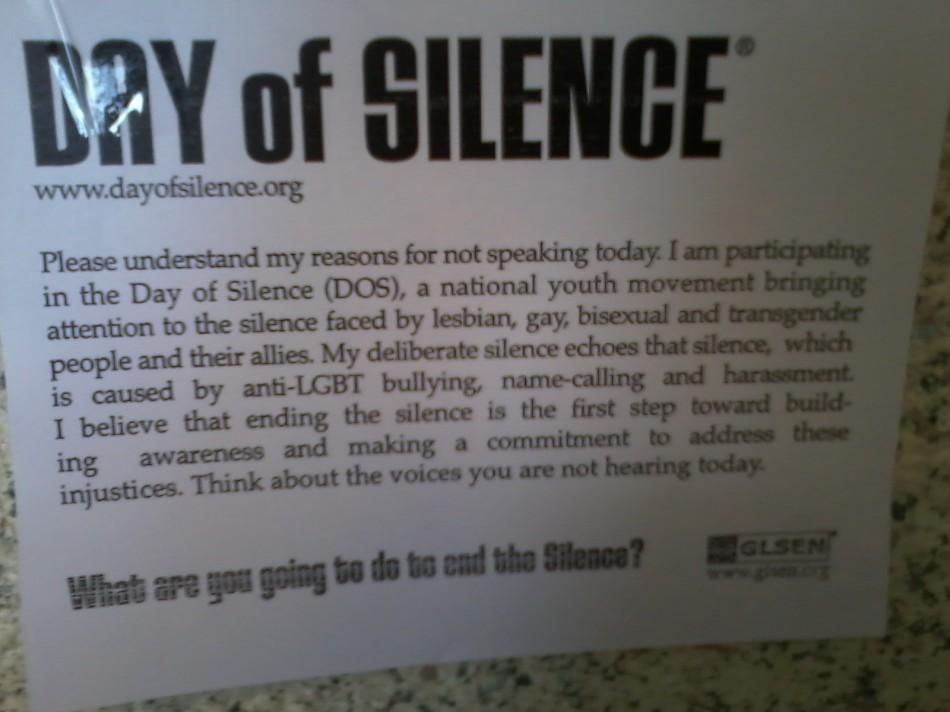 Day of Silence posters have been hung up around CHS to raise awareness for the event itself.