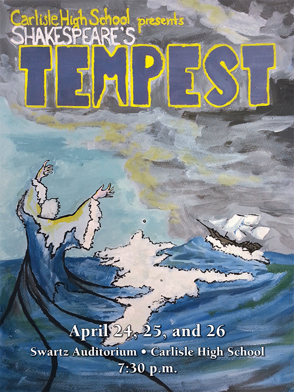 Come see the Shakespeare Troupes performance of The Tempest April 24, 25, and 26 in the Swartz auditorium at 7:30 p.m.