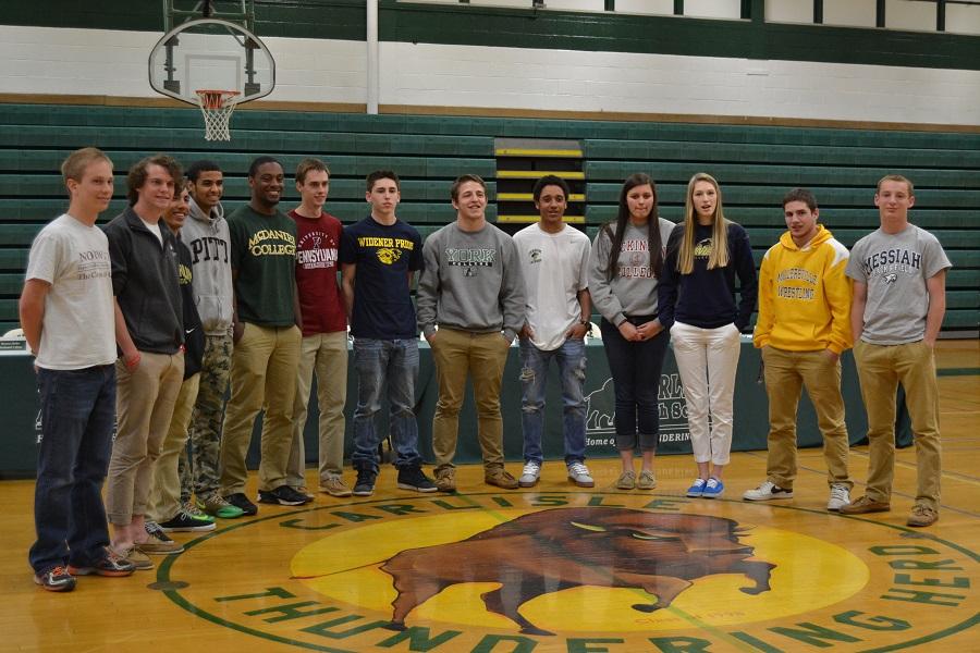 Carlisle athletes sign their letters of intent to play sports in college.
