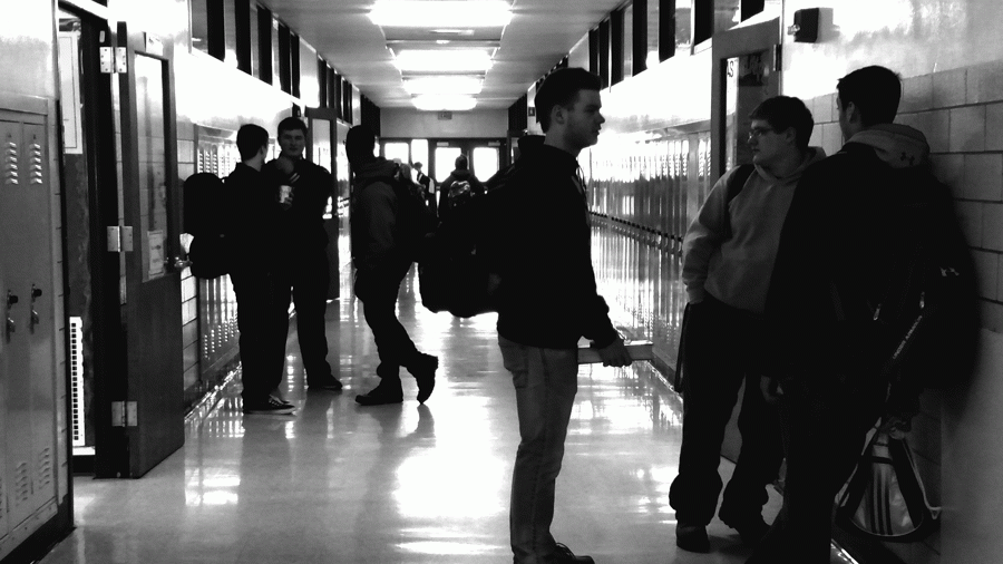 The hallways are frequently a hang out spot between classes, causing some students difficulty in getting to class.