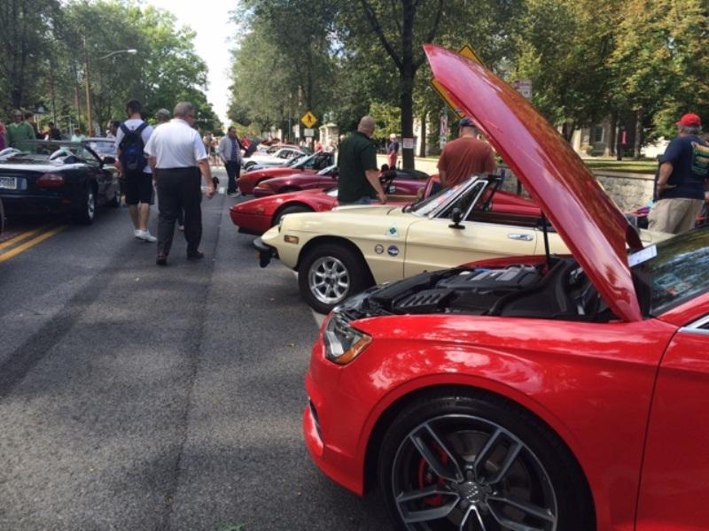 Classic cars were parked up and down High Street for people to admire