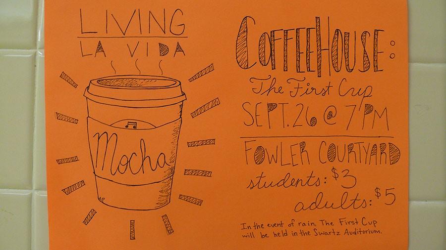 The Coffeehouse will take place on September 26th at the Fowler Courtyard at 7 p.m.