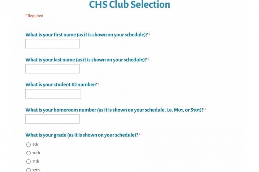 This is the one of the few sign up sheets used to electronically select your clubs. 