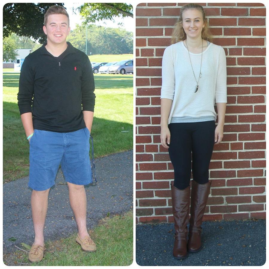 Connor Murphy and Kaitlin Radle show off their fashionably forward attire.