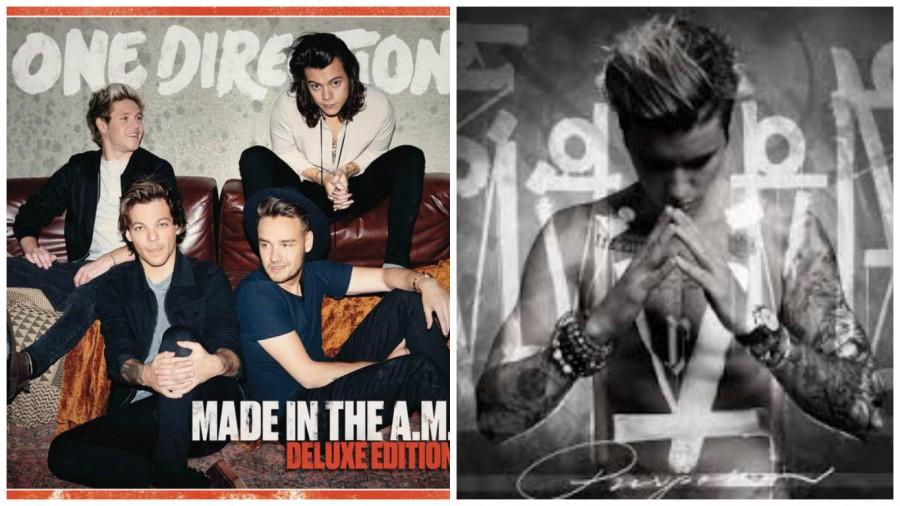 Both albums Made in the A.M. and Purpose will both be released Nov. 13.
(courtesy of the official One Direction website & Justin Bieber)