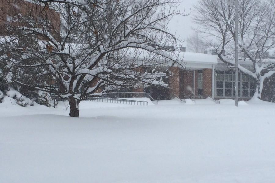 Mooreland Elementary in the thick of the snowstorm.  