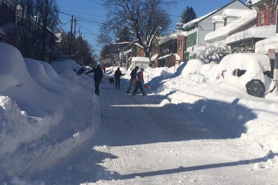 Neighbors came out all over town and helped shovel out each others cars.  
