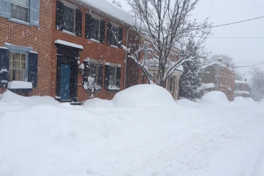 Cars were barely visible under the 28+ inches of snow.