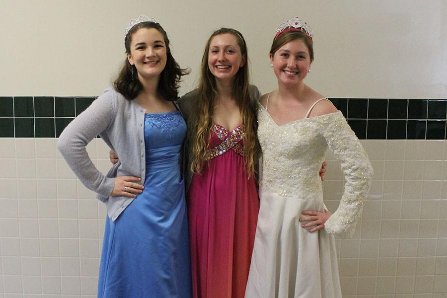 Three seniors dressed up as Royals for Royalty vs Peasants day. 