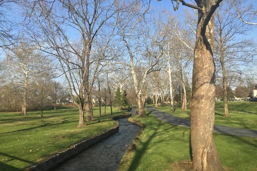 The section of the Letort stream that runs through Carlisle Barracks is a perfect location to capture the beauty of the hand-carved stone that borders the stream.