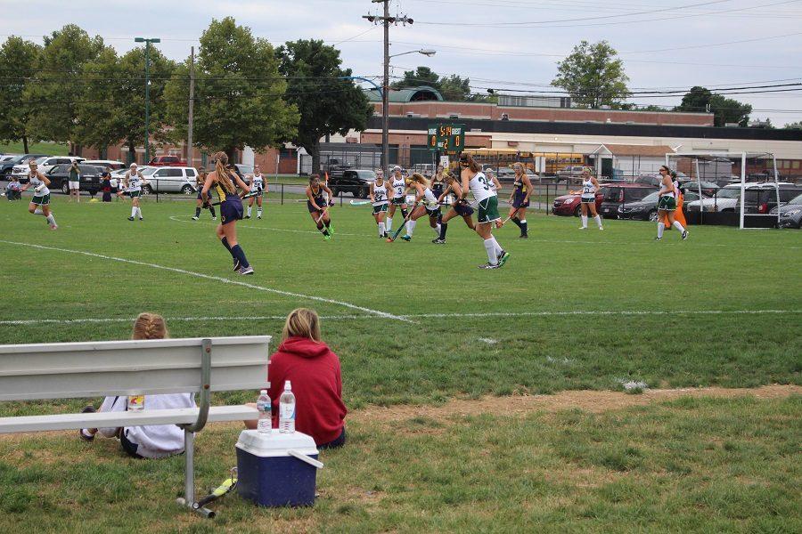 The varsity field hockey team works hard to try to beat Cedar Cliff and break the 0-0 tie. This game was special because it was Youth Night.