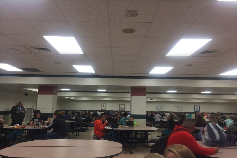 Students during lunch one in the Swartz cafeteria.