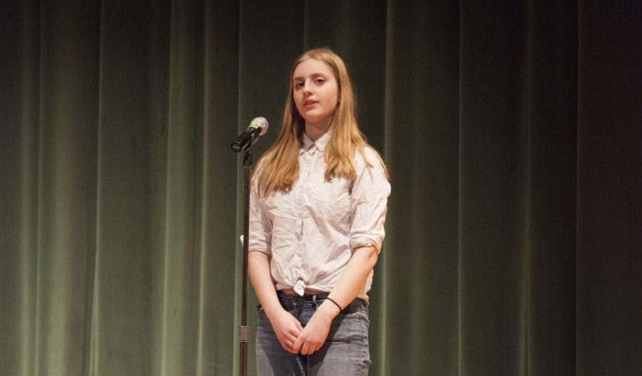 Ava Wendelken recites Planetarium by Adrienne Rich. She won first place in the competition, and will represent Carlisle High School at the regional competition.