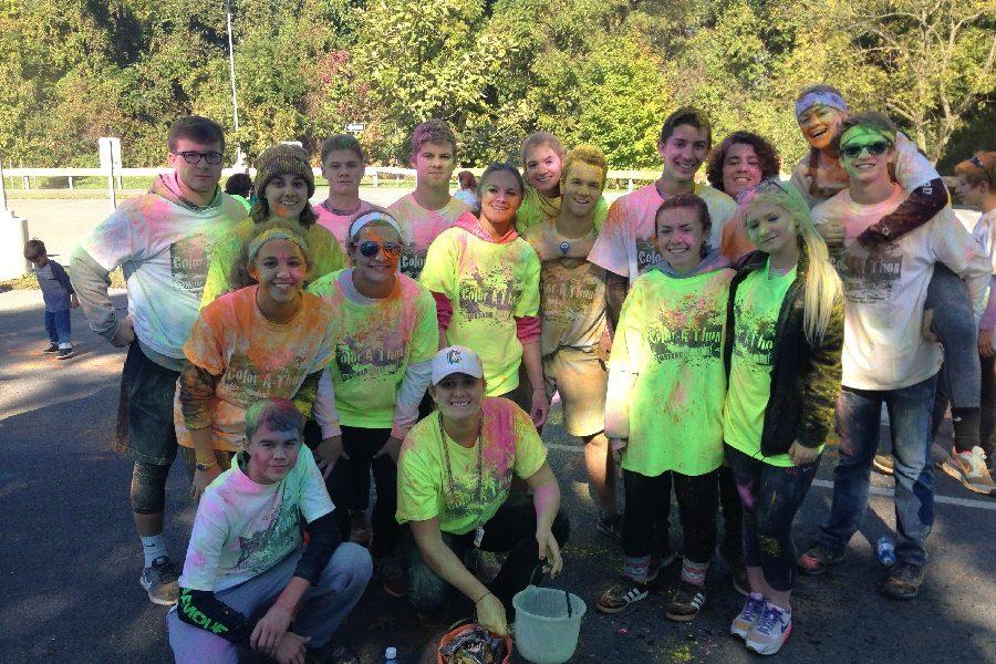 Members of this years Senior Class Council volunteered last year at the Color Run.