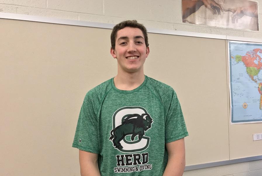New to CHS, Devon Chenot has earned our Athlete of the Month title for February for his skills in the pool.