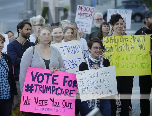 Health care rally in Salt Lake City, Utah on May 4, 2017. 