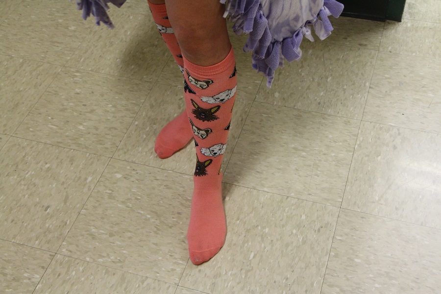Many students wore crazy socks. Crazy socks are a fun and easy way to participate in any spirit day.
