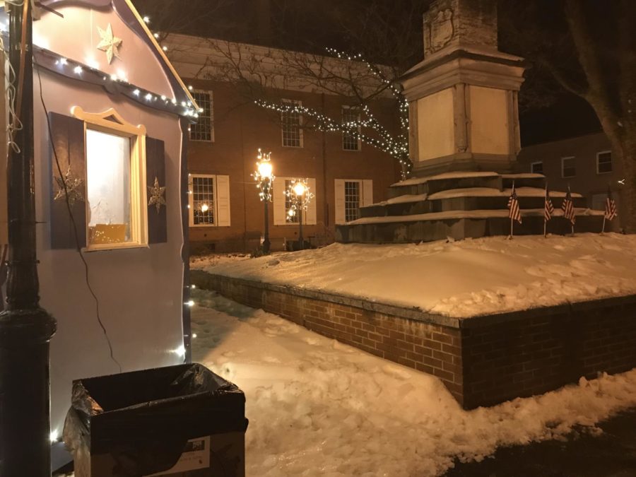 The Carlisle square during the Ice Art Fest. The square was surrounded by food trucks and other vendors during the festival. 