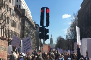 People gathered from many placers in Washington DC to show support. Many carried signs and posters.