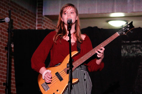 Reese Daughterty plays with her band, Virago. Virago was one of the groups that performed in Coffeehouse: the First Cup.