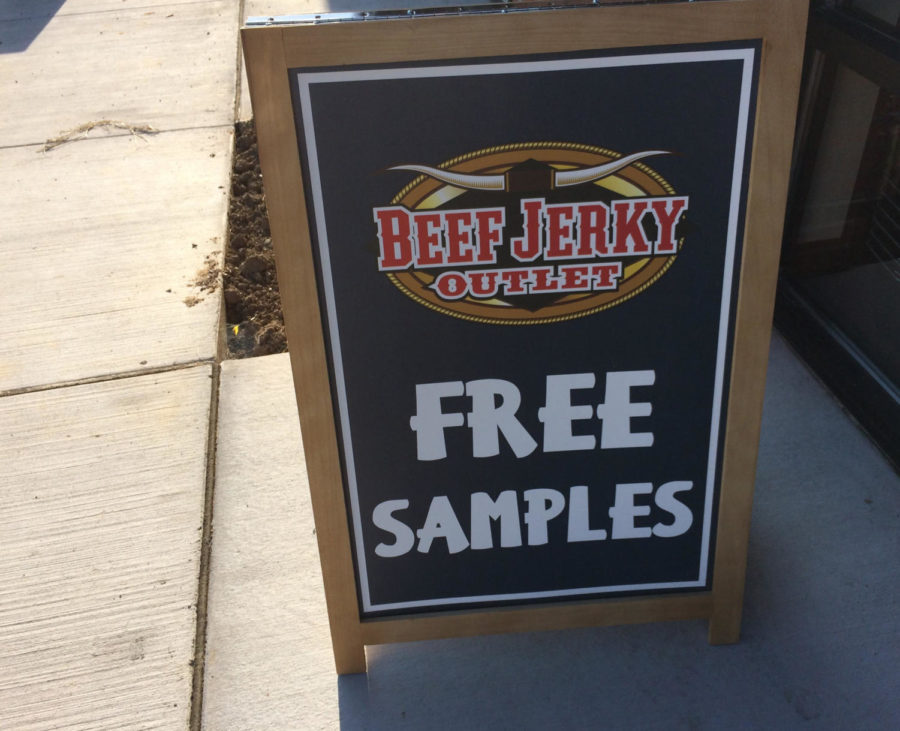 Beef Jerky Outlet provides free samples to jerky lovers and is a good place to stop for a snack.