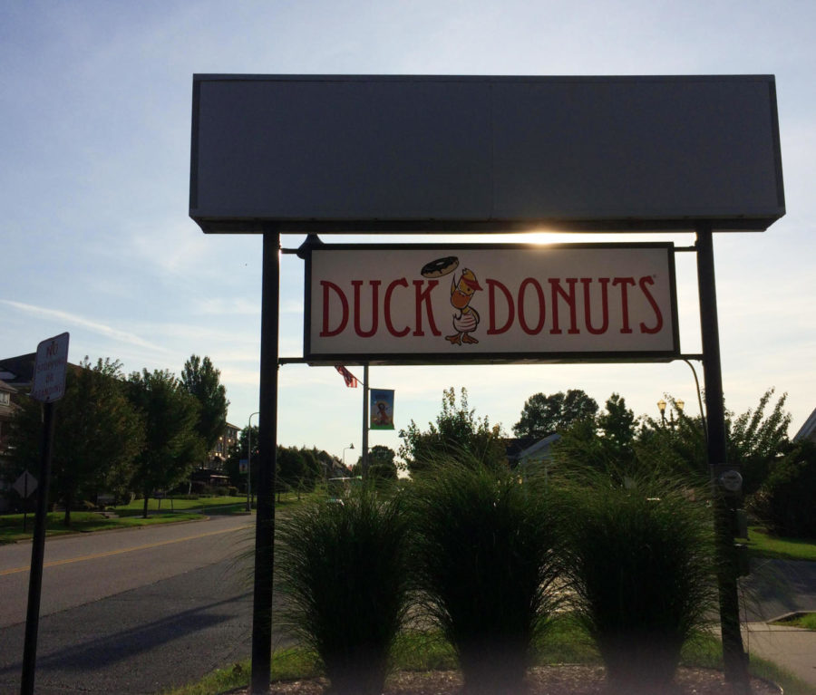 Grab a hot and fresh donuts from Duck Donuts.