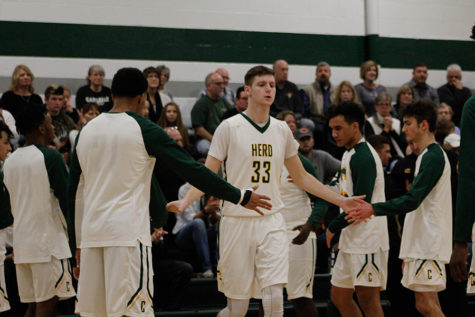 Warm-Up: #33 Varsity Trevor Hamilton gets called out before the game starts, ready to beat Cumberland Valley. 