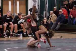 Trentin Walker competes against Cumberland Valley on Dec 12.  Walker is one of the freshmen competing on the varsity team.  