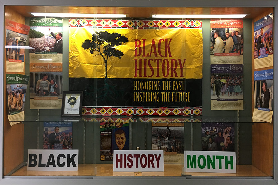 Black History Month is honored in this Swartz display to showcase the rich past of African Americans.  While this is a good start, we need to do more to fully embrace the importance of Black History Month.