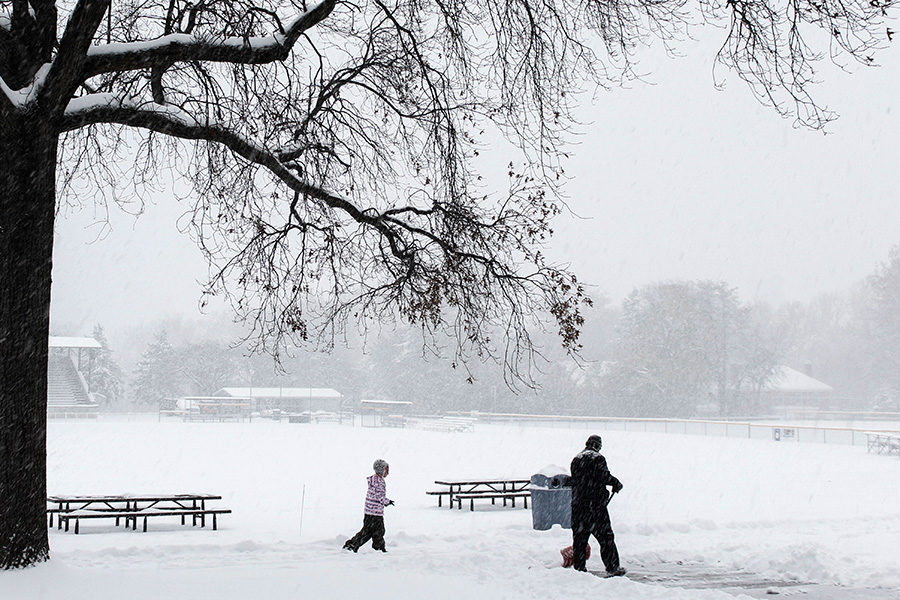 Snow+barrels+down+on+Carlisle+residents+as+they+try+to+shovel+out+their+sidewalks.+There+have+been+4+snowstorms+this+winter+season+for+Carlisle.+