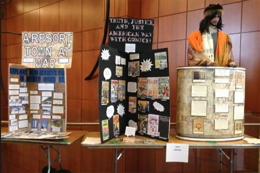 Two exhibits are displayed at the Regional History Day competition.