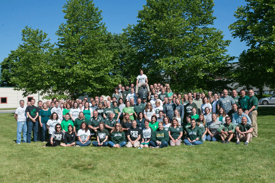 The+faculty+and+administration+from+CHS+in+2016-2017+gather+around+Thor+for+a+staff+photo.++Which+staff+members+will+win+our+2019+Periscope+Teacher+Superlatives+this+year%3F