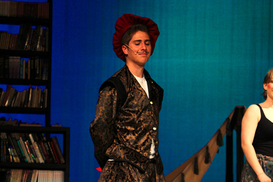 Bennette L Solomon plays Armado, an eccentric drama teacher. This is Solomon's second year performing with the Shakespeare Troupe.