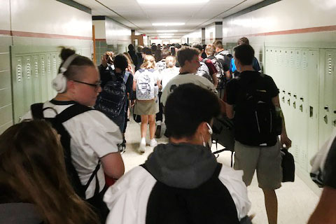 Walking from class to class through the Swartz building has been especially challenging so far this school year.  While Swartz is home to both 9th and 10th grade, this years freshmen class has been much larger than in ones years prior.  