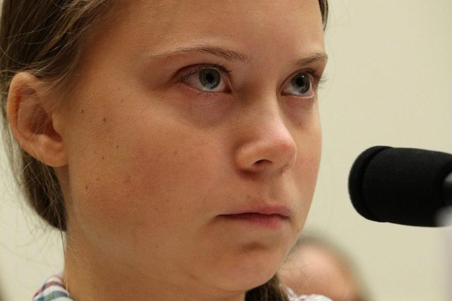 Greta Thunberg testifies in front of the US Congress in mid-September. The sixteen-year-old activist from Sweden has been making headlines for the past six months for her strong stance on climate awareness.