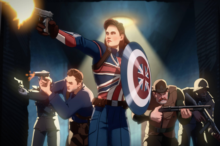 CAPTAIN CARTER: Peggy Carter takes place of Captain America during episode one of What If...?. Captain Carter became an inspirational figure during her superhero debut. 