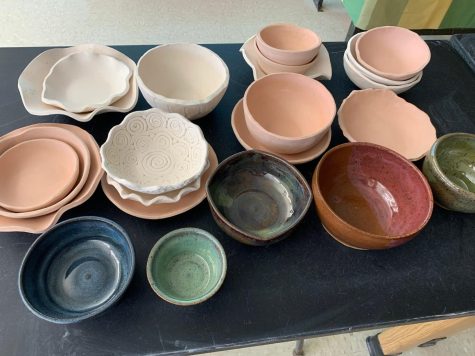 MADE WITH HOPE: Pictured here are bowls made during the 2022 Empty Bowls workshops. These bowls will be sold to raise money for Project Share, our local food bank. 