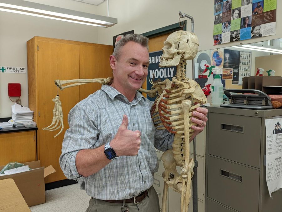 MOST ENERGETIC: Mr. Smeltz
"I chose Mr. Smeltz for most energetic because ever since I had him in 7th grade, he has always been highly engaging and enthusiastic about what he teaches. Not only does he take time to draw out elaborate diagrams and systems for his class, he always is excited to interact with the students and promotetheir learning. Other teachers are passionate about what they teach too of course, but Mr. Smeltz has always been the one to stand out to me" - Senior Leah Bowman