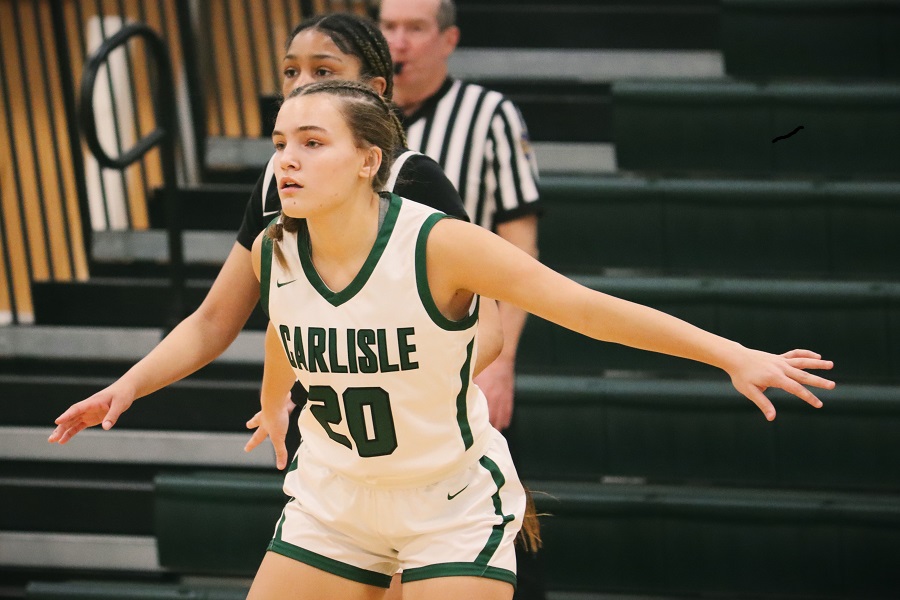 DONT LET YOUR GUARD DOWN: Maliya Kellam on defense Friday night, limiting CD Easts passing options. Kellam said, Before the game I feel pretty calm, Im not thinking about much. During the game is when I get a little nervous cause I want to play well. 