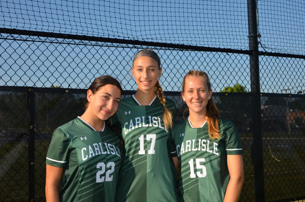 LEADERSHIP: (left to right) Maia Ianuzzi, Addysen Fitzgerald, and Aliah Ring show their leadership and performance on and off the soccer field.