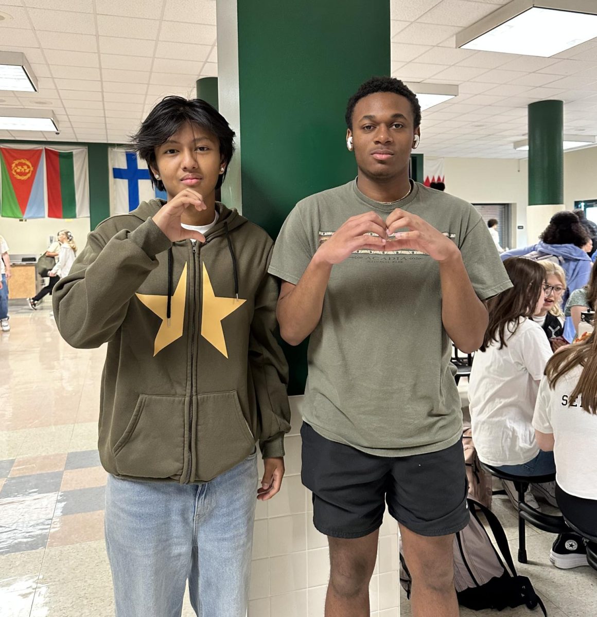 Juniors Ayush Gurung (left) and Anthony Akujobi (right) spreading their C-LUV!