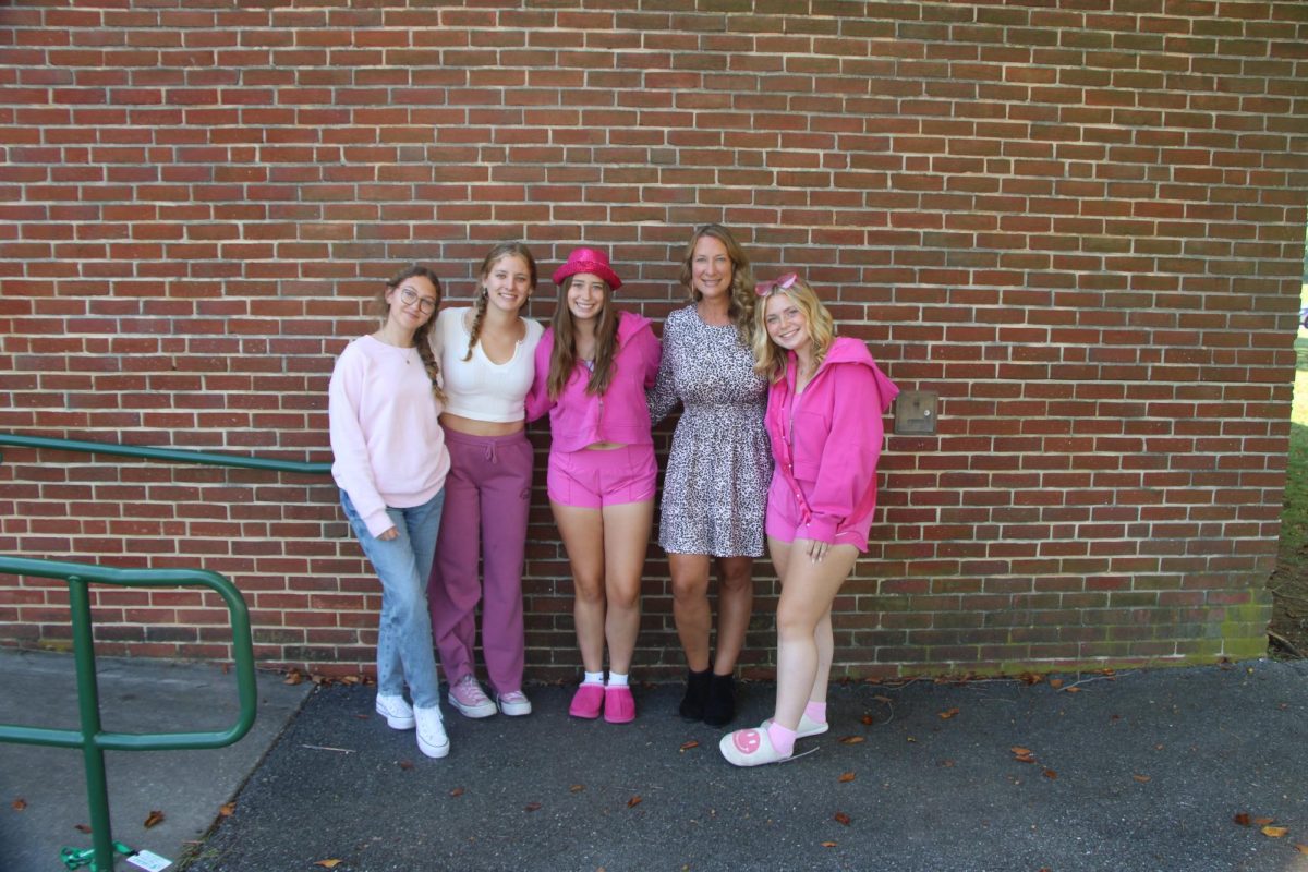 Barbie-tastic: Mrs. Disbrow and her students brought out their best fuchsia pieces for Barbie day!